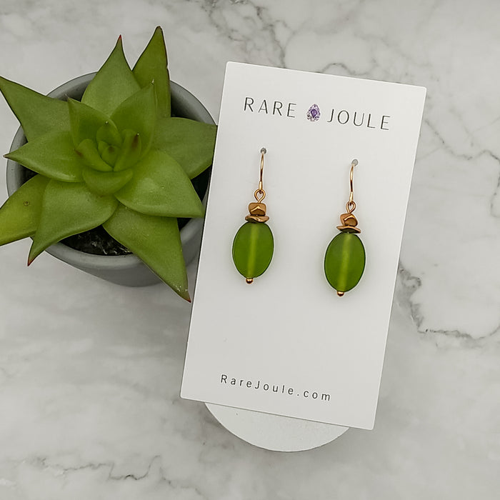 Green Drop Earrings