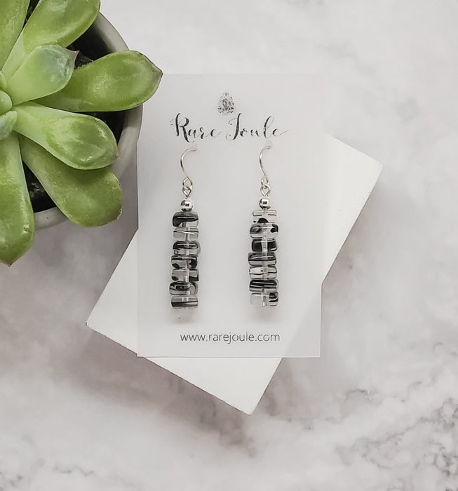 Black Confetti Earrings