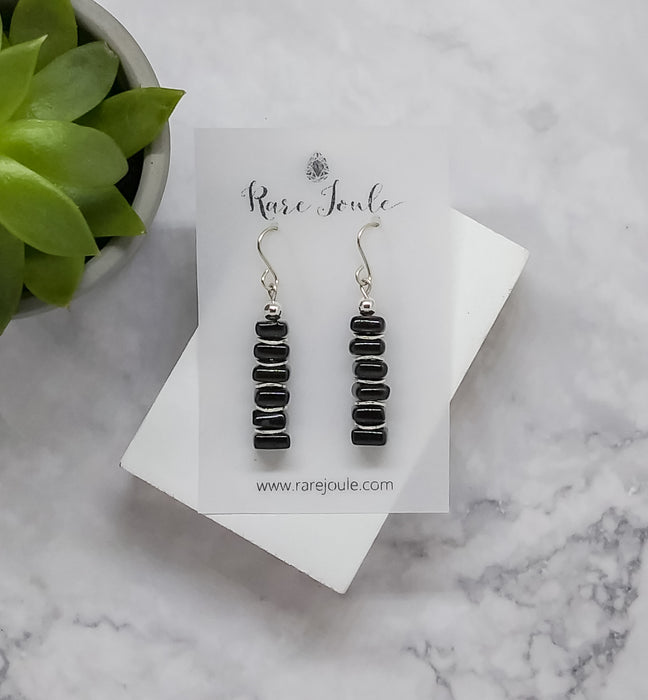 Black Silver Empilée Earrings