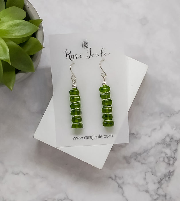 Green & Silver Empilée Earrings