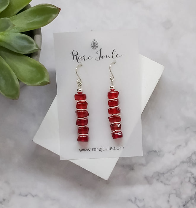 Red Empilée Earrings